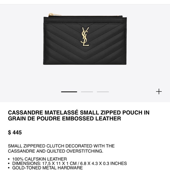 YSL MATELASSE Small Zipped Pouch - Picture 14 of 14